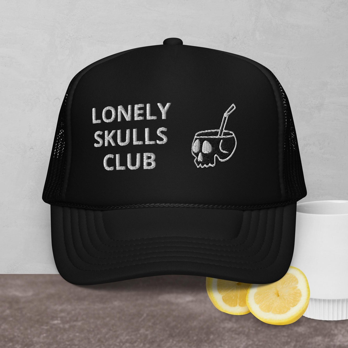 Lonely Skulls Club Foam trucker hat