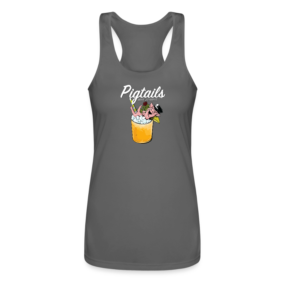 Pigtails Ladies' Racerback Tank Top - charcoal