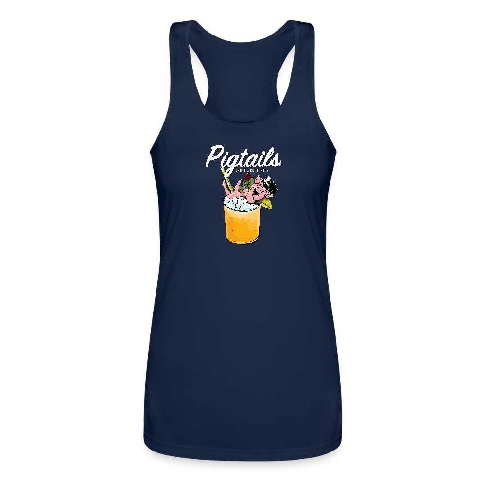 Pigtails Ladies' Racerback Tank Top - navy