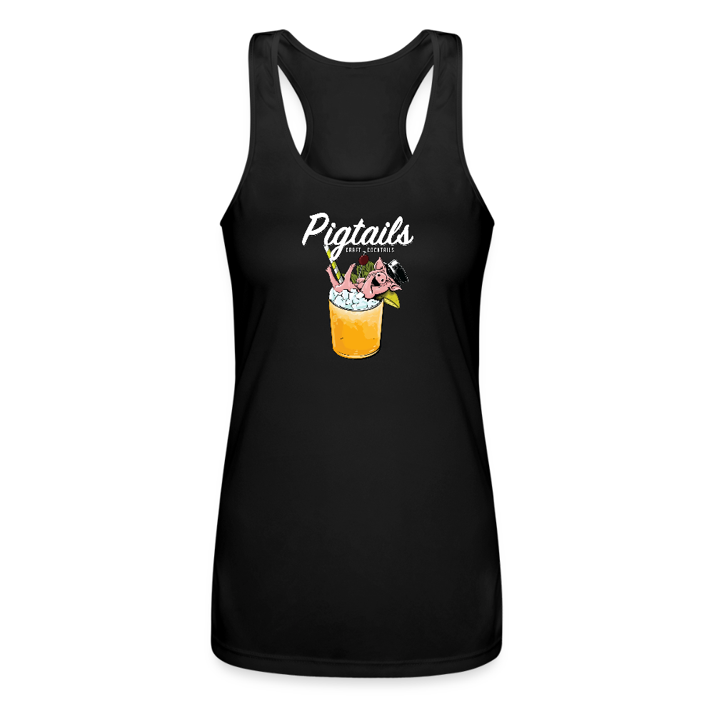 Pigtails Ladies' Racerback Tank Top - black