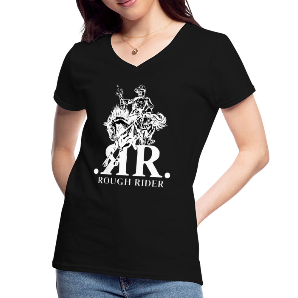 Rough Rider Women's V-Neck - Black T-Shirt - black