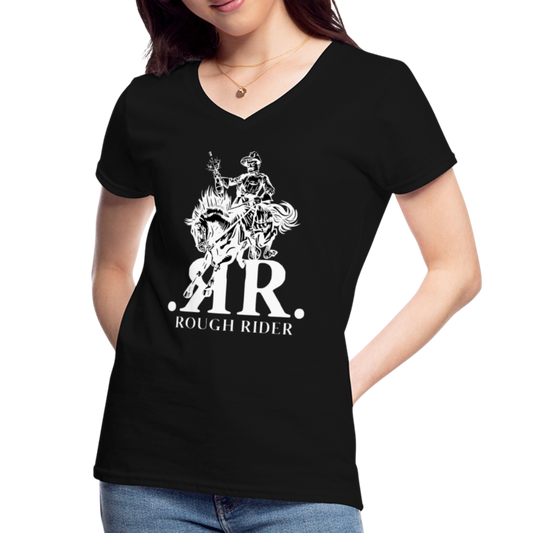 Rough Rider Women's V-Neck - Black T-Shirt - black