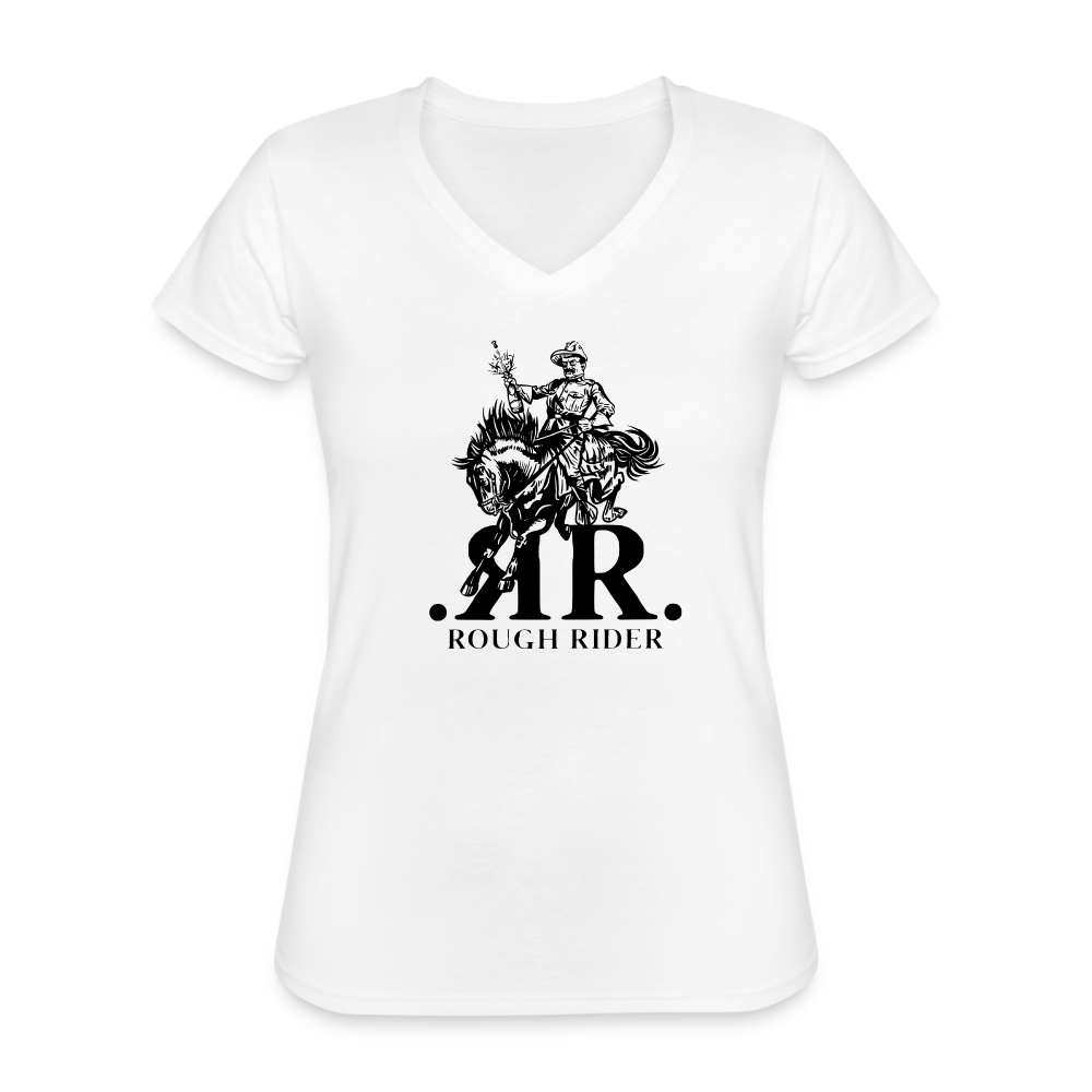 Rough Rider Women's V-Neck - White T-Shirt - white