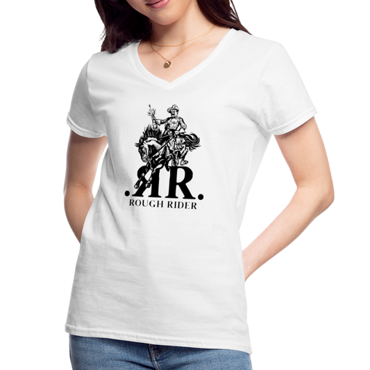 Rough Rider Women's V-Neck - White T-Shirt - white