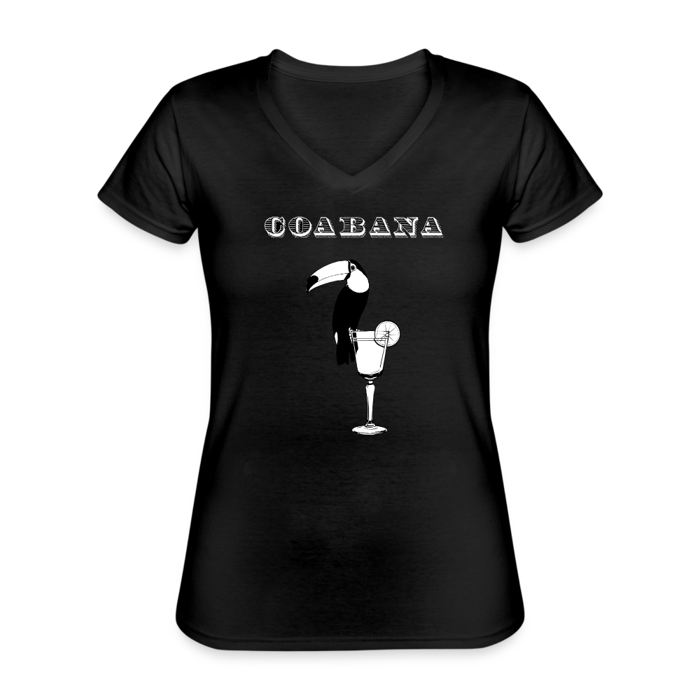 Coabana Women's V-Neck - Black T-Shirt - black