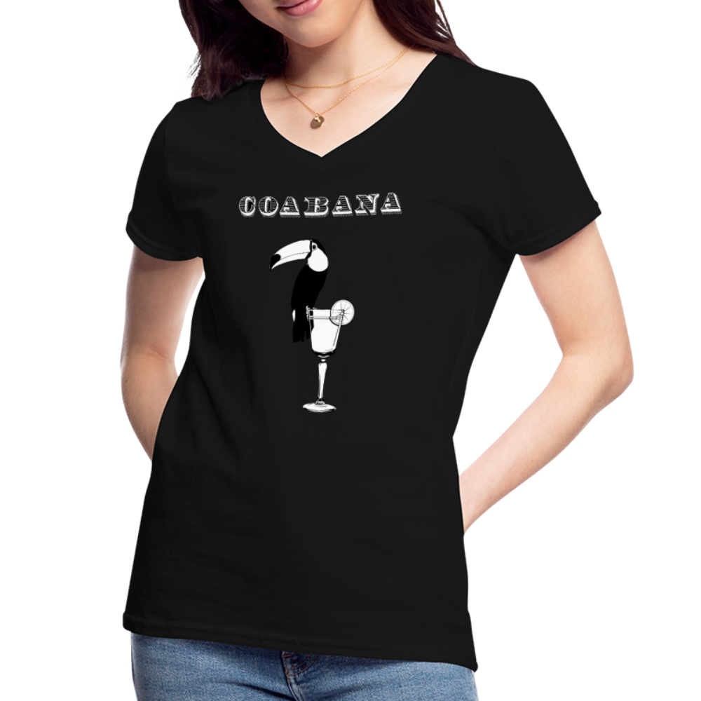 Coabana Women's V-Neck - Black T-Shirt - black