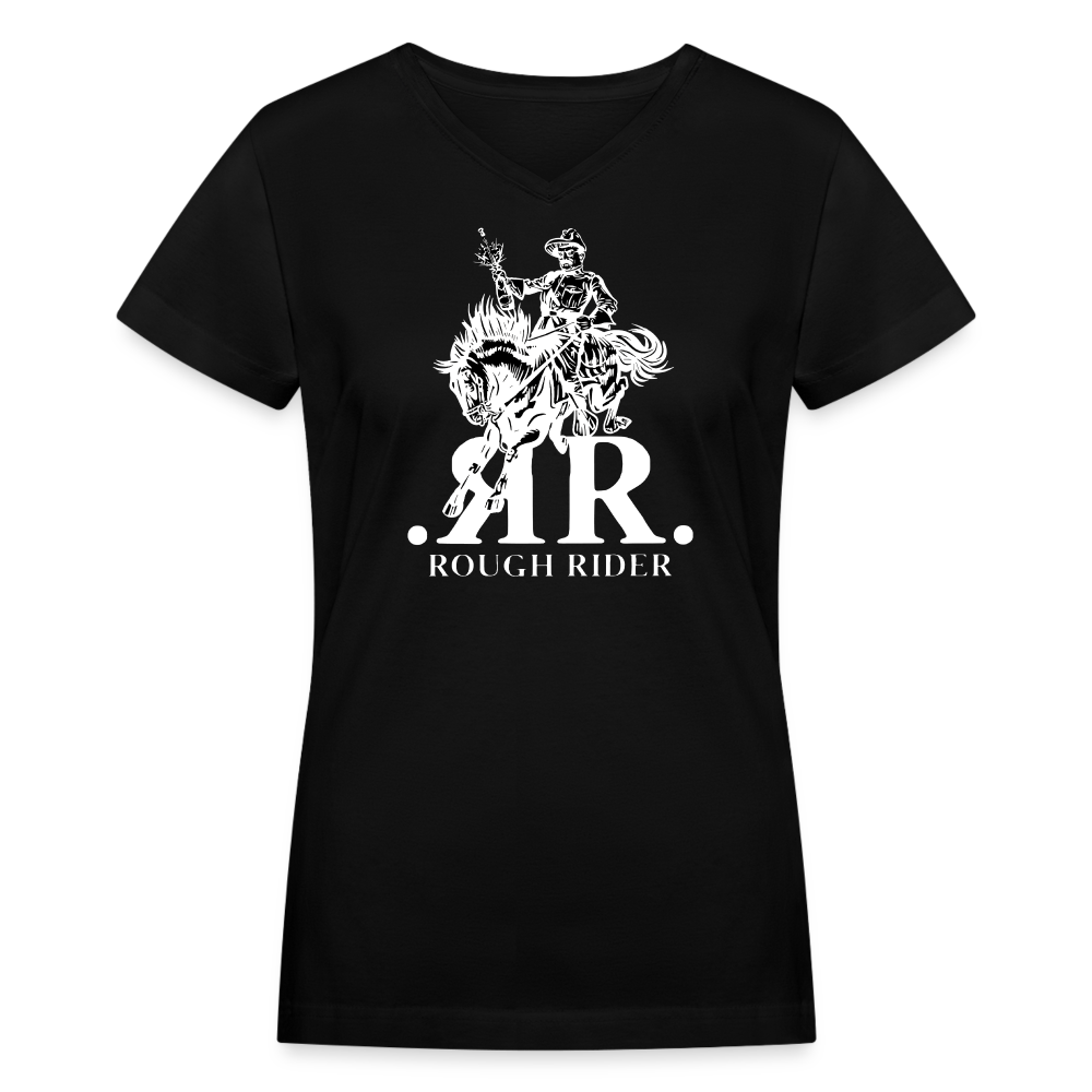 Rough Rider Women's V-Neck T-Shirt - New! - black