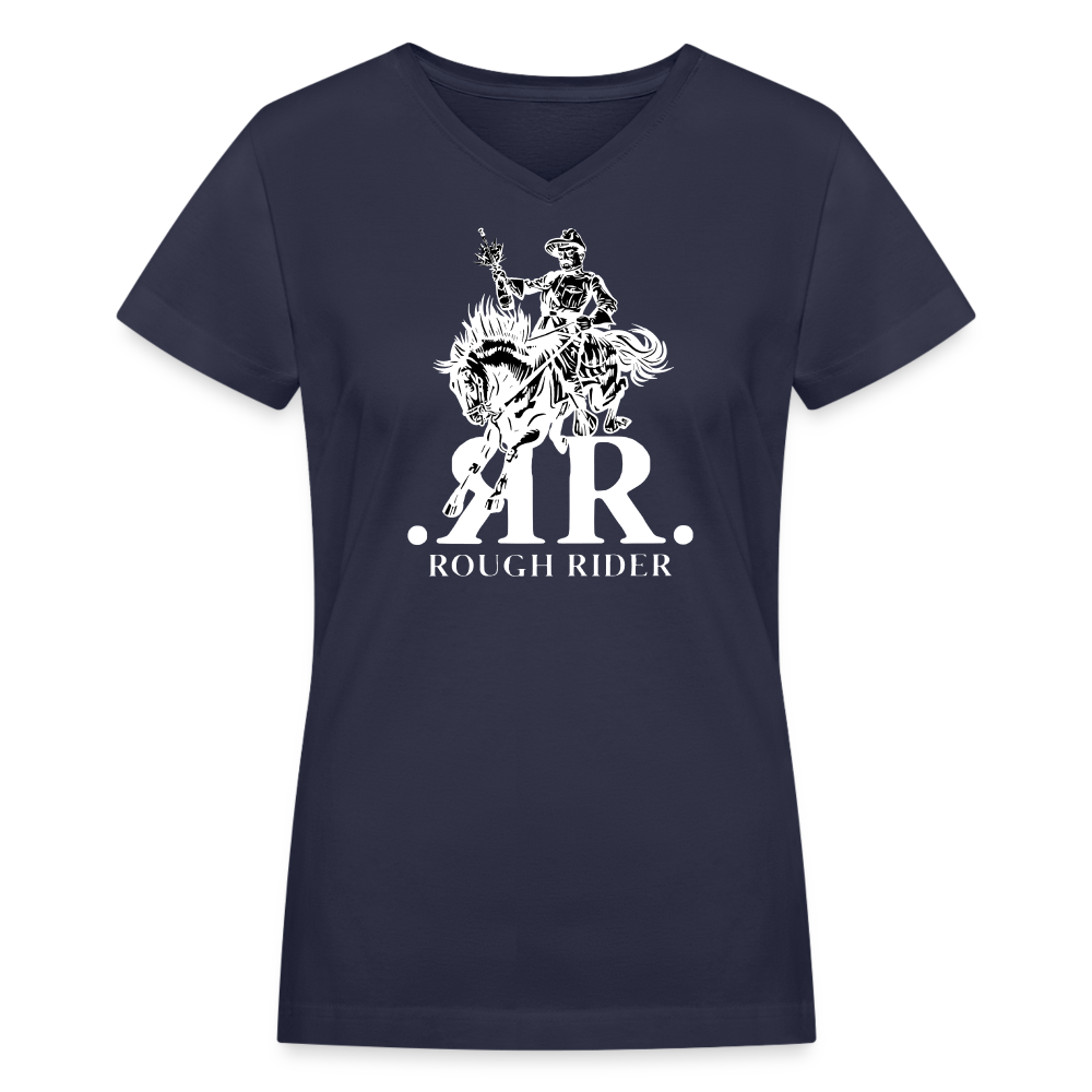 Rough Rider Women's V-Neck T-Shirt - New! - navy